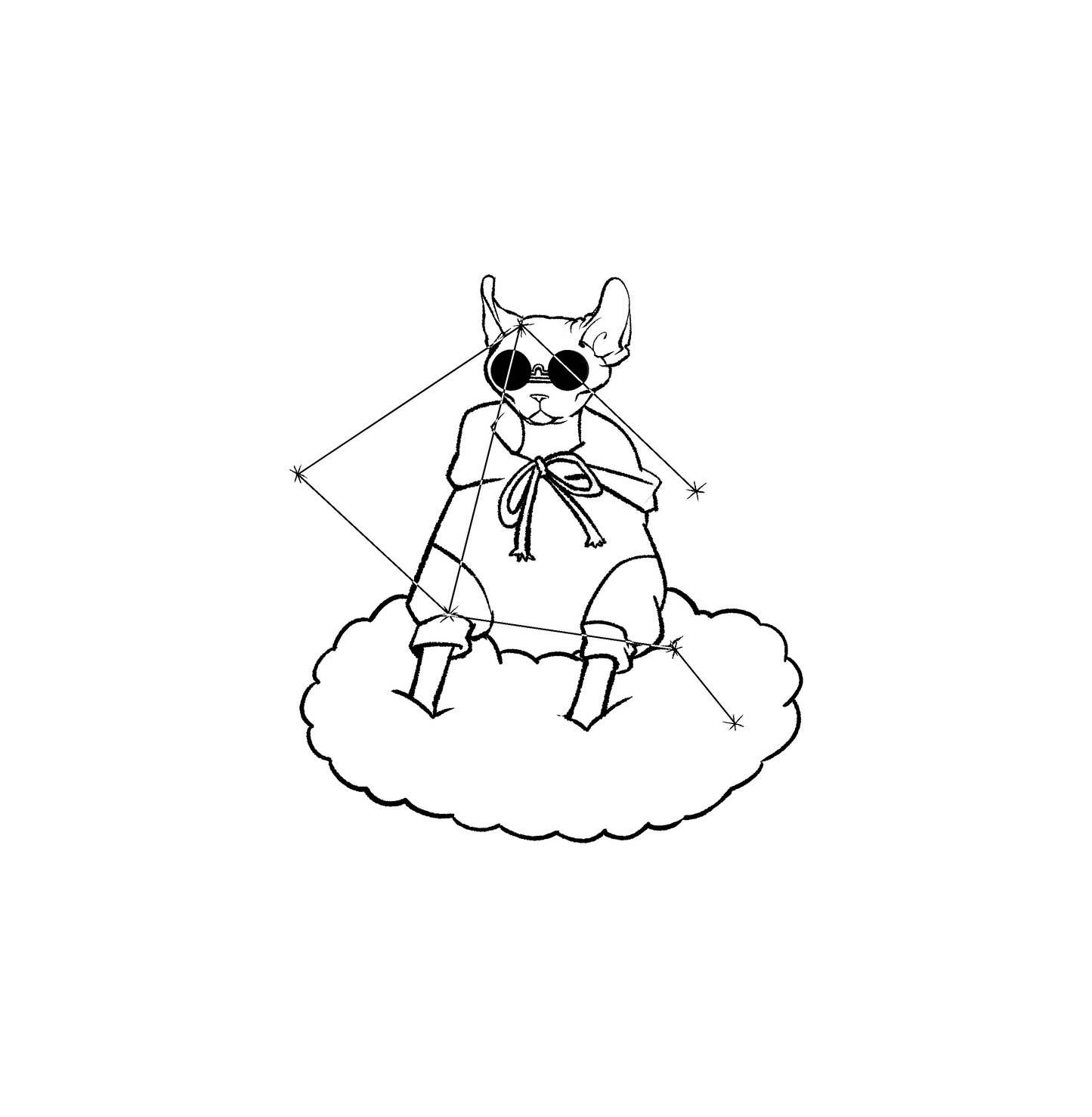 Hairless Cat Zodiac Stickers