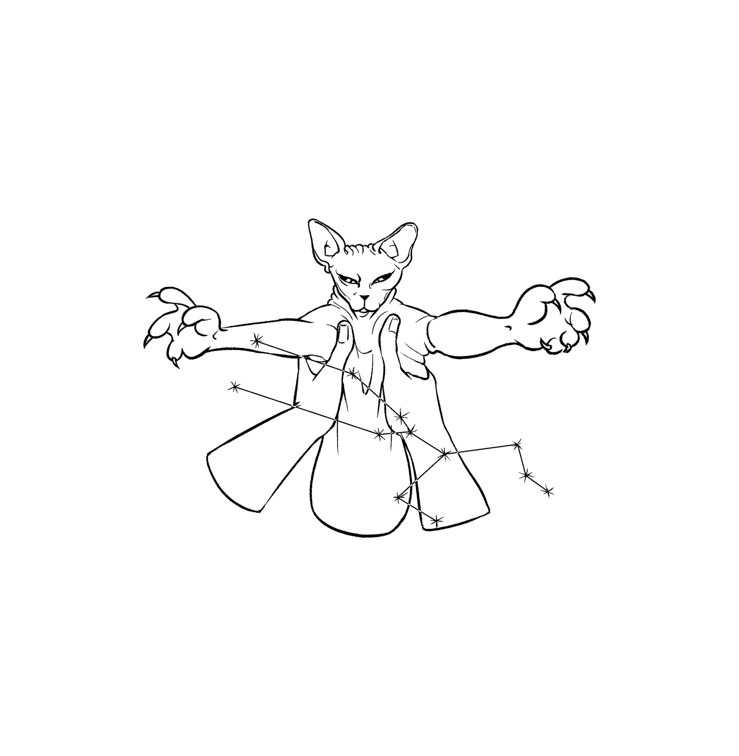 Hairless Cat Zodiac Stickers