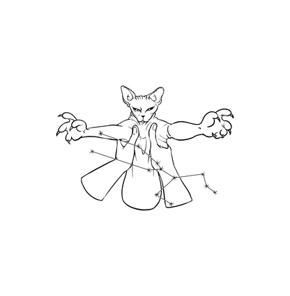 Hairless Cat Zodiac Stickers